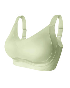LEYSHE Comfortable Sleep Bra Wirefree Seamless Bras for Women Full Coverage Wireless Bra No UnderwireLight GreenLarge