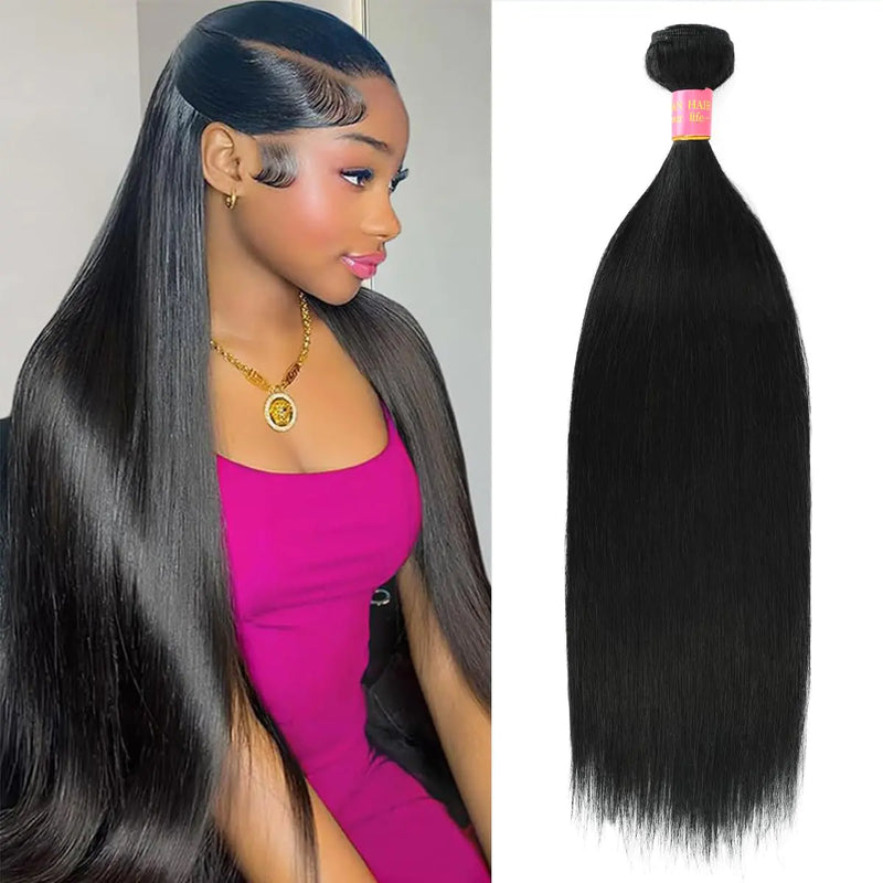 One Bundle Human Hair Straight 32 Inch Straight Bundle 14A 100% Unprocessed Brazilian Virgin Human Hair Bundles Weave Bundles Human Hair Natural Black