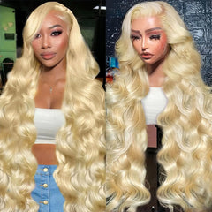 Ruaswey Blonde Wig Human Hair 613 13x6 Lace Front Wig Human Hair 200 Density Blonde HD Lace Front Wigs Human Hair Pre Plucked Body Wave Human Hair Lace Front Wigs 613 Frontal Wigs Human Hair 24 Inch