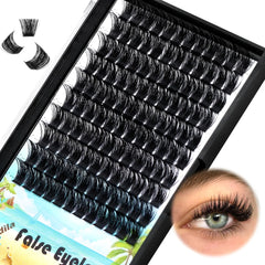 Dedila Large Pack 8-20mm to Choose D Curl Cluster Eyelash Extensions D Curl Wide Stem Individual False Eyelashes Dramatic Volume Eye Lashes Set Home DIY Lashes (20mm)