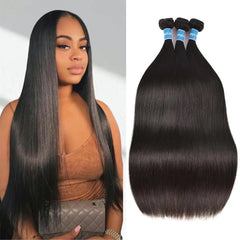 10A Straight Hair Bundles Brazilian 22 24 26 Inch 100% Unprocessed Virgin Hair Straight Weave Bundles Human Hair 3 Bundles Deals for Woman