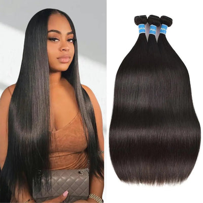 10A Straight Hair Bundles Brazilian 22 24 26 Inch 100% Unprocessed Virgin Hair Straight Weave Bundles Human Hair 3 Bundles Deals for Woman