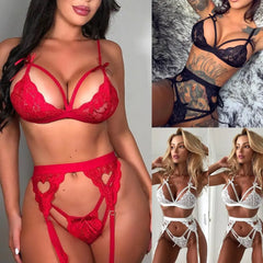 2019 Sexy Deep V Heart Cutout Lingerie Set