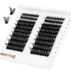 Mayhug Lash Clusters Individual Lashes Lash Extension Clusters 160 Pcs Cluster Lashes D Curl Volume Lash Clusters 8-18mm Wispy False Eyelash Reusable DIY False Eyelashes Extensions Clusters (Wonder)