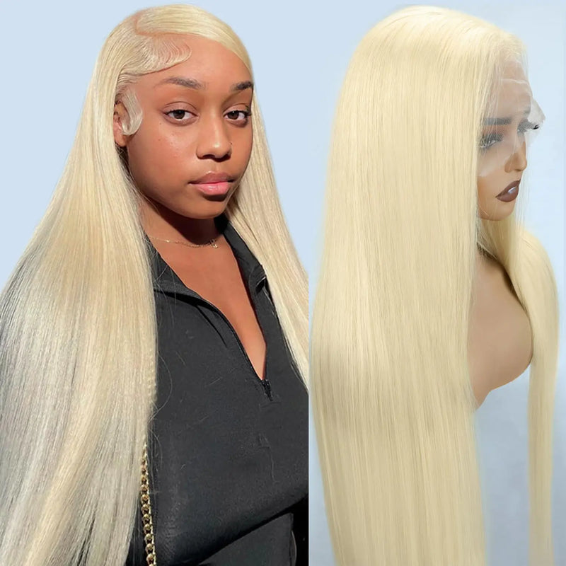 LAKASTATR 613 Lace Front Wig Human Hair Pre Plucked 22 Inch Straight Blonde Wig Human Hair 13x4 HD Lace Frontal Wig 180% Density Wet and Wavy Lace Front Wigs Human Hair Wigs for Women with Baby Hair