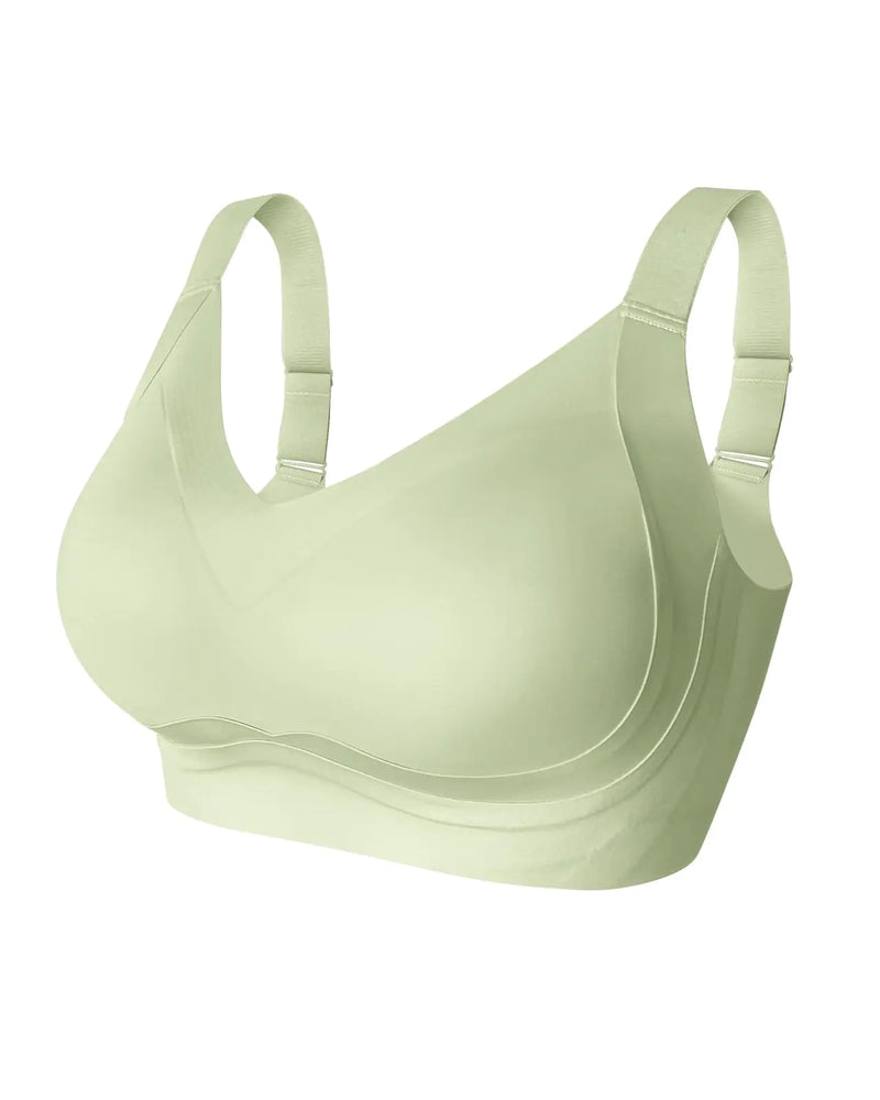LEYSHE Comfortable Sleep Bra Wirefree Seamless Bras for Women Full Coverage Wireless Bra No UnderwireLight GreenLarge