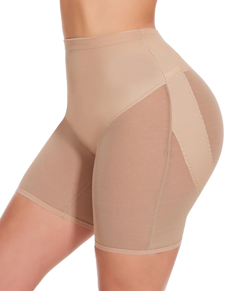 SHAPERIN High Waisted Butt Lifting Shorts Shapewear for Women Tummy Control Girdle Body Shaper for Under Dresses Nude L