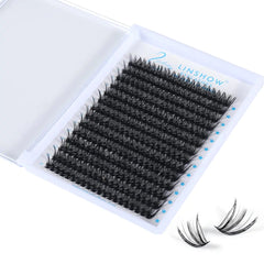 LinShow 280pcs Cluster Lashes False Eyelashes Extension 30D/40D/50D Mix 9-16mm 0.07mm C/D Curl DIY Individual Lashes Russia Volume Soft Natural Lashes Self Application (30D D Curl 10mm)