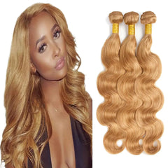 Ailabi Brazilian Honey Blonde Human Hair Bundles 10 12 14 Inch Body Wave Bundles Human Hair 11A Unprocessed Virgin Hair Weave 3 Bundles Deals Human Hair Honey Blonde Color